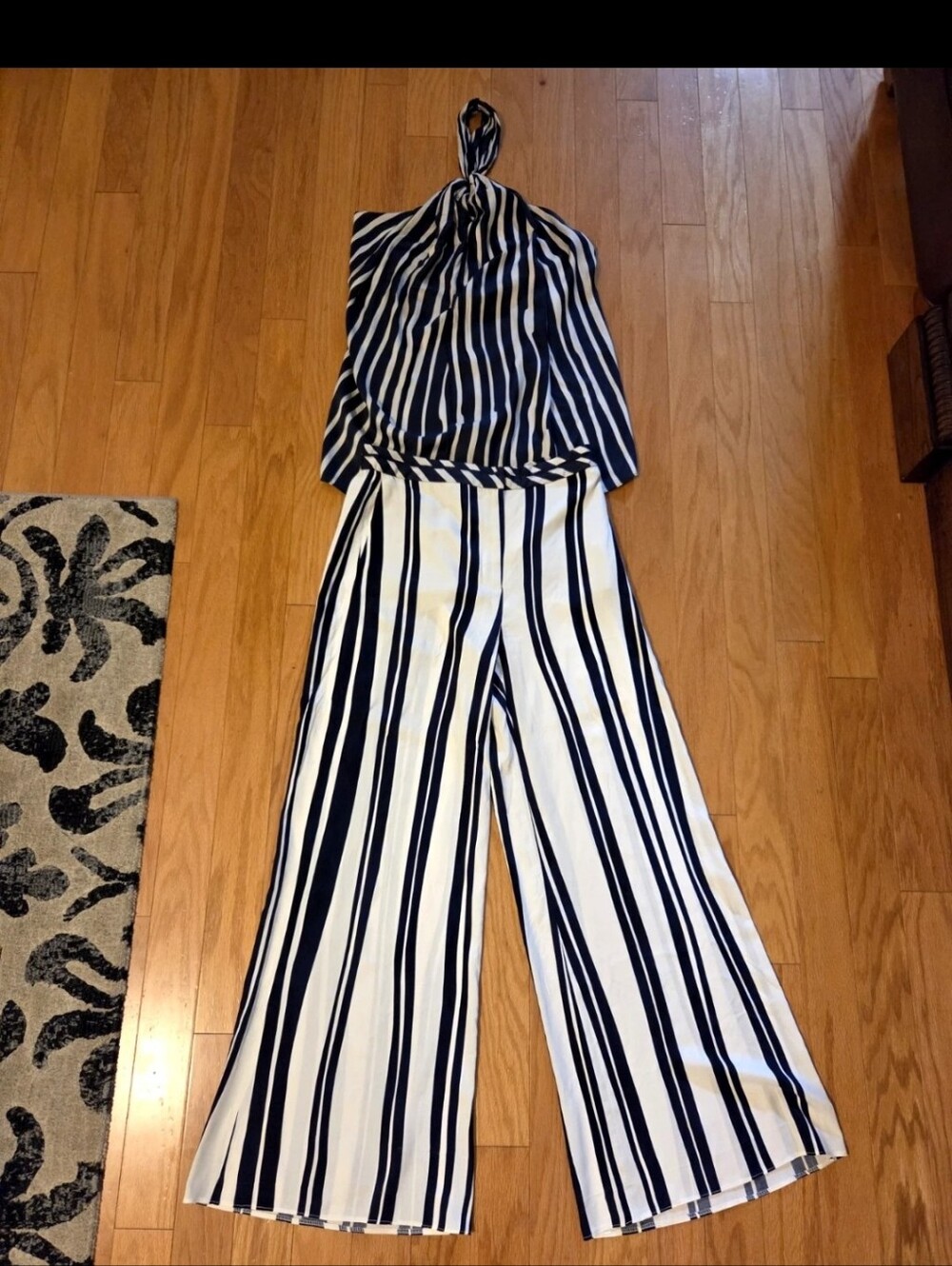 Viral Zara s Navy Striped Pant & Halter Top set NWT-Med-revole - Picture 13 of 15